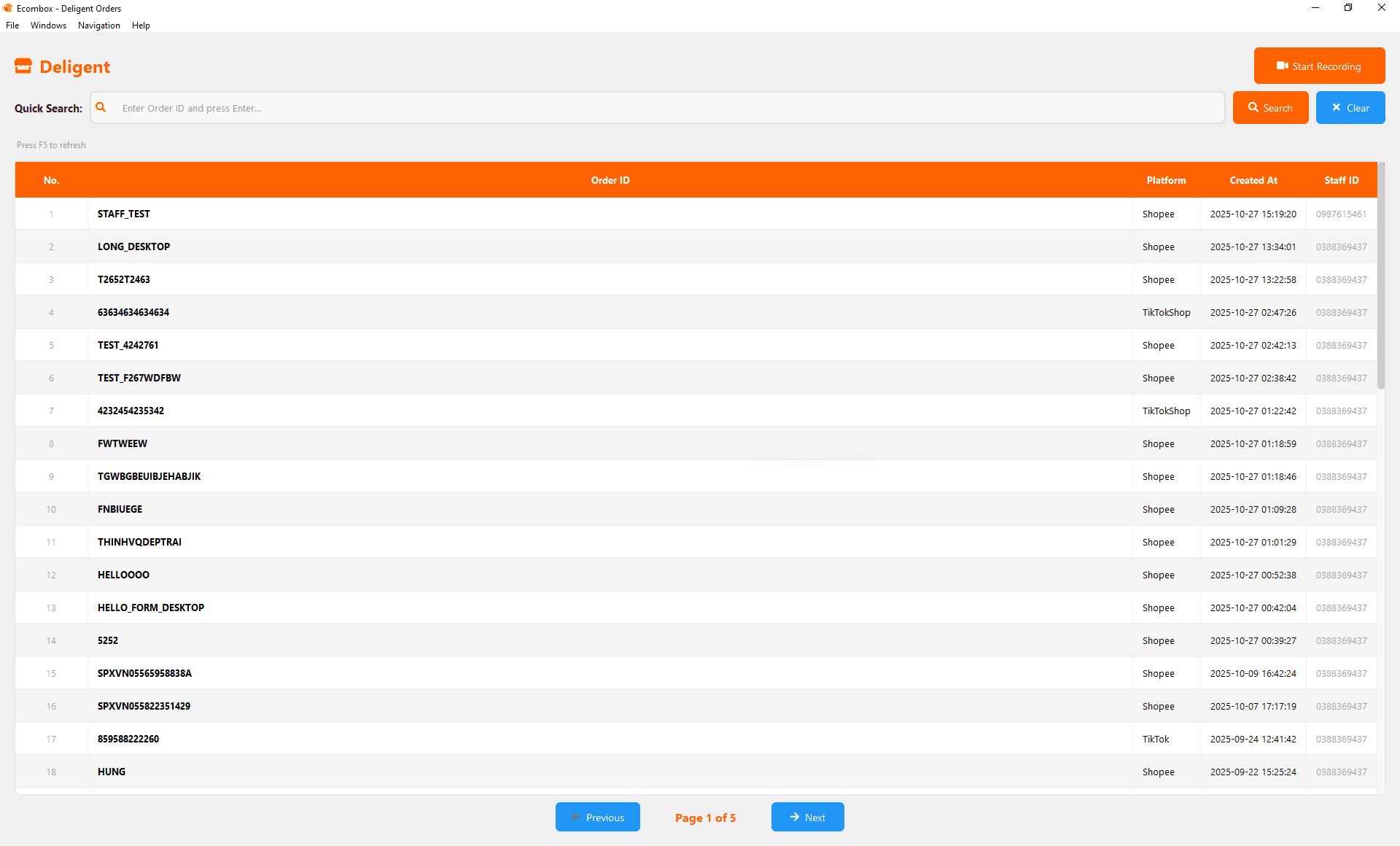 Giao diện chính Ecombox Desktop