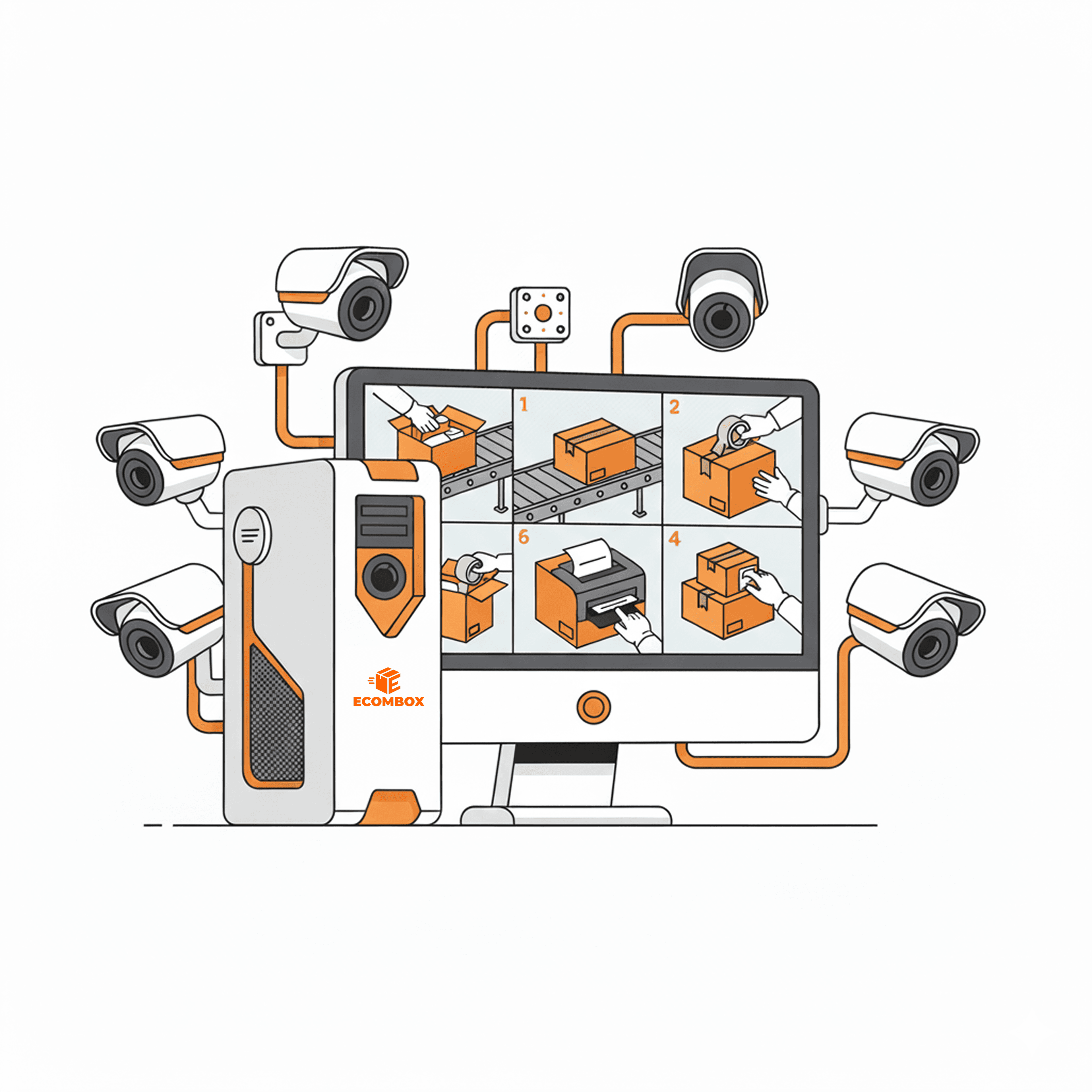 Giao diện Ecombox Desktop với tính năng quản lý đa camera