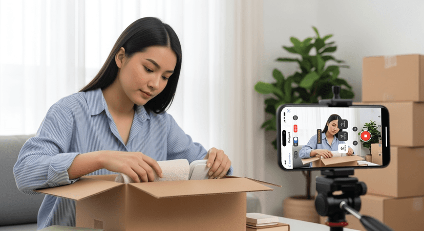 Quay video đóng gói hàng hóa